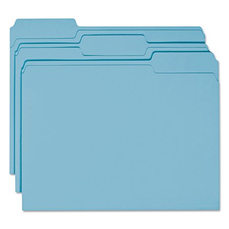 Smead Pressboard Folder, 1/3-Cut Tab, Teal, PK100 13143